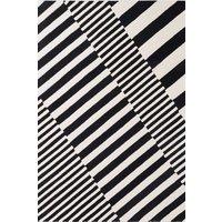 Ted Baker Flux Wool Handwoven Black White Geometric Rug | Size: 160 cm x 230 cm