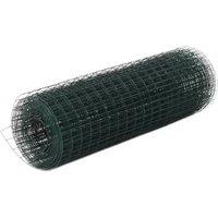 Berkfield Home Chicken Wire Fence Steel with PVC Coating 10x0.5 m Green