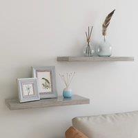 Berkfield Home Floating Wall Shelves 2 pcs Concrete Grey 60x23.5x3.8 cm MDF