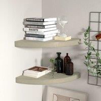 Berkfield Home Floating Corner Shelves 2 pcs Oak 35x35x3.8 cm MDF in Brown