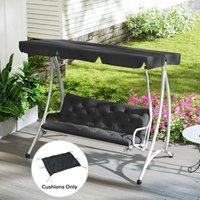 OUTSUNNY Garden Bench Cushion Outdoor Seat Pad with Ties in Black
