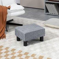 HOMCOM Footstool Ottoman Cube with Plastic Legs in Grey | Size: 40 cm x 30 cm