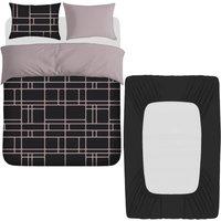 Grace Luxury 4 Pack Ultrasoft Duvet Cover Set with Fitted Sheet in Grey | Size: Double