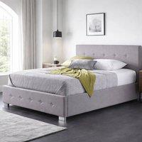 Aspire Richmond Ottoman Storage Bed Frame Side Lift Fabric in Grey | Size: Double