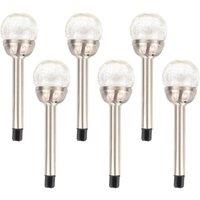 Voltico Solar Crackle Ball Garden Light with Stake - White & Colour Change | Size: 6 Pack