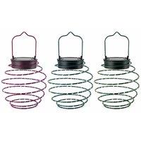 Voltico Solar Spiral Hanging Light Warm White LED Garden Decor - 3 Colours | Size: 3 Pack