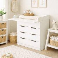 Kidsaw 1580WCO Baby 4 Drawer With Changing Board/Storage, White