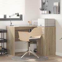 Berkfield Home Corner Desk Sonoma Oak 102x88x75 cm Engineered Wood in Pink | Size: 102 x 88 x 75 cm