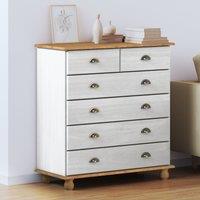 Berkfield Home Chest of Drawers ASKIM White 91x40x95, 5 cm Solid Wood Pine