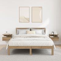 Berkfield Home Floating Nightstands 2 pcs Artisan Oak 40x31x27 cm Engineered Wood in Beige | Size: 40 x 31 x 27 cm