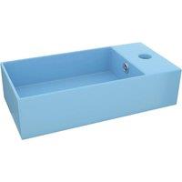 Berkfield Home Bathroom Sink with Overflow Ceramic Light Blue in Baby Blue