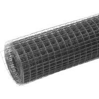 Berkfield Home Chicken Wire Fence Steel with PVC Coating 25x0.5 m Grey