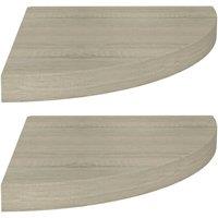 Berkfield Home Floating Corner Shelves 2 pcs Oak 35x35x3.8 cm MDF in Light Oak