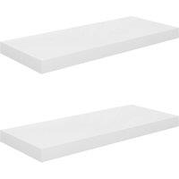Berkfield Home Floating Wall Shelves 2 pcs High Gloss White 60x23.5x3.8 cm MDF