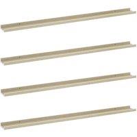 Berkfield Home Wall Shelves 4 pcs White & Sonoma Oak 115x9x3 cm | Size: 115 x 9 x 3 cm
