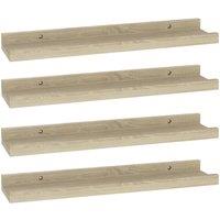 Berkfield Home Wall Shelves 4 pcs Sonoma Oak 40x9x3 cm in Light Tan | Size: 40 x 9 x 3 cm