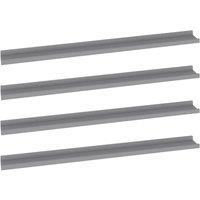 Berkfield Home Wall Shelves 4 pcs Grey 100x9x3 cm | Size: 100 x 9 x 3 cm