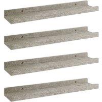 Berkfield Home Wall Shelves 4 pcs Concrete Grey 40x9x3 cm | Size: 40 x 9 x 3 cm