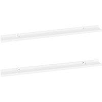 Berkfield Home Wall Shelves 2 pcs White 100x9x3 cm | Size: 100 x 9 x 3 cm
