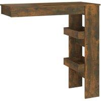 Berkfield Home Wall Bar Table Smoked Oak 102x45x103.5 cm Engineered Wood in Brown