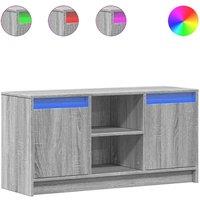 Berkfield Home TV Cabinet with LED Grey Sonoma 100x34x50 cm Engineered Wood | Size: 100 x 34 x 50 cm