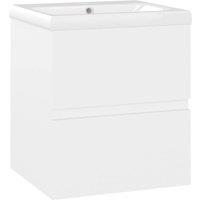 Berkfield Home Sink Cabinet with Built-in Basin White Engineered Wood