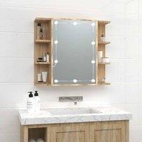 Berkfield Home Mirror Cabinet with LED Sonoma Oak 70x16.5x60 cm in Brown