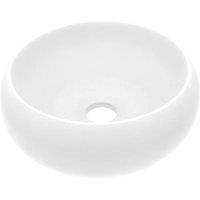 Berkfield Home Luxury Wash Basin Round Matt White 40x15 cm Ceramic