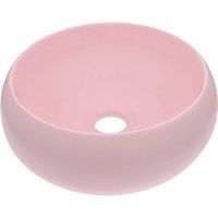Berkfield Home Luxury Wash Basin Round Matt Pink 40x15 cm Ceramic