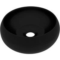 Berkfield Home Luxury Wash Basin Round Matt Black 40x15 cm Ceramic