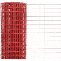 Berkfield Home Sturdy Chicken Wire Fence Steel with PVC Coating 10x0.5 m Red