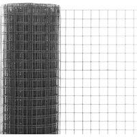 Berkfield Home Sturdy Chicken Wire Fence Steel with PVC Coating 10x1 m Grey