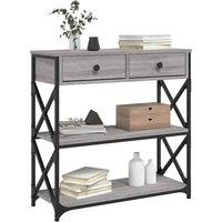 Berkfield Home Decorative Console Table Grey Sonoma 75x28x75 cm Engineered Wood | Size: 75 x 28 x 75 cm