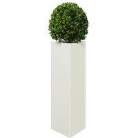 Berkfield Home Durable Garden Planter White Triangular 30x26x75 cm Steel | Size: 30 x 26 x 75 cm