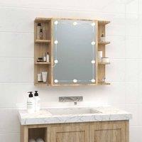 Berkfield Home Mirror Cabinet with LED Sonoma Oak 70x16.5x60 cm in Brown