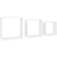 Berkfield Home Wall Cube Shelves 3 pcs White MDF