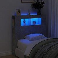 Berkfield Home LED Headboard Concrete Grey 100x18.5x103.5 cm Engineered Wood