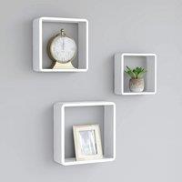Berkfield Home Wall Cube Shelves 3 pcs White MDF