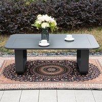 MIMO Garden Aluminum Coffee Table, Knockdown Design, Weather Resistant in Grey | Size: 1 Pack
