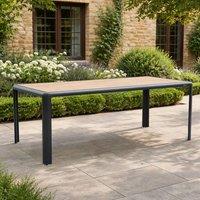 MIMO Outdoo Aluminum r Dining Table, Knockdown Design, WoodLook Tabletop in Grey | Size: 1 Pack
