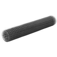 Berkfield Home Chicken Wire Fence Steel with PVC Coating 10x1 m Grey