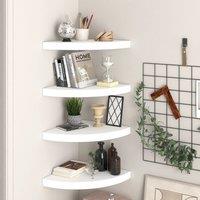 Berkfield Home Floating Corner Shelves 4 pcs White 35x35x3.8 cm MDF