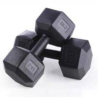 Havendro 2x8kg Hex Dumbbells Weight Set Home Exercise Workout in Black