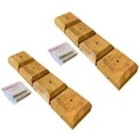 EONLION 8Pcs Wooden Garden Fence Post Square Caps Finials With Fixings in Brown
