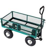 VOGREX 4 Wheel Foldable Garden Utility Wagon Trolley in Green