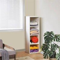 Nordara White 4Tier Cube Storage Bookcase White