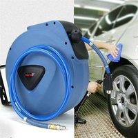 Nordara 65ft Retractable Air Compressor Hose Reel Wall Mount in Blue