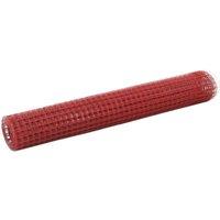 Berkfield Home Chicken Wire Fence Steel with PVC Coating 10x1 m Red