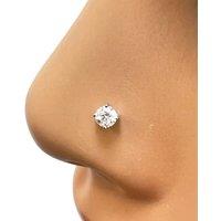 Raina Jewels Women's 18ct Gold Diamond Nose Stud Pin 0.12ct 4claw 3.0mm Width in Yellow