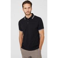 Maine Men's Pique Tipped Polo Shirt in Black | Size: Small